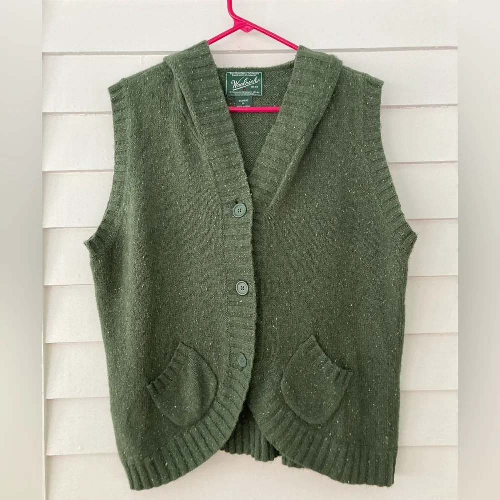Woolrich | Angora Blend Hooded Sweater Vest Size XL - Picture 2 of 8